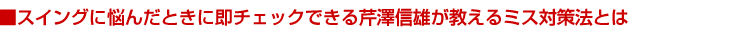 �X�C���O�ɔY�񂾂Ƃ��ɑ��`�F�b�N�ł�����V�M�Y��������~�X�΍��@�Ƃ�